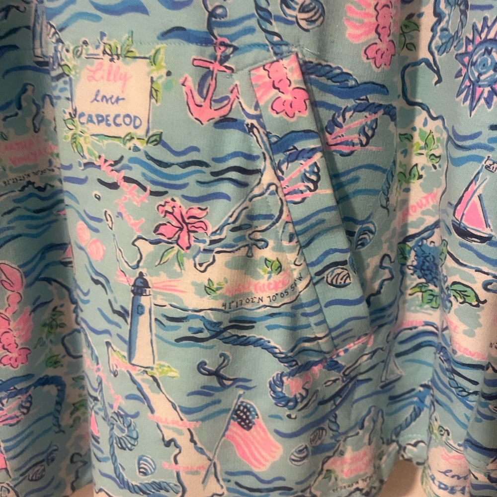 Lilly Pulitzer Blue and Pink Patterned Hoodie - Picture 4 of 4
